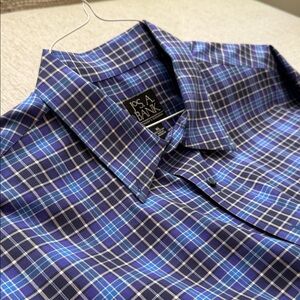 Jos. A. Bank Men's Navy and Blue Checkered Shirt